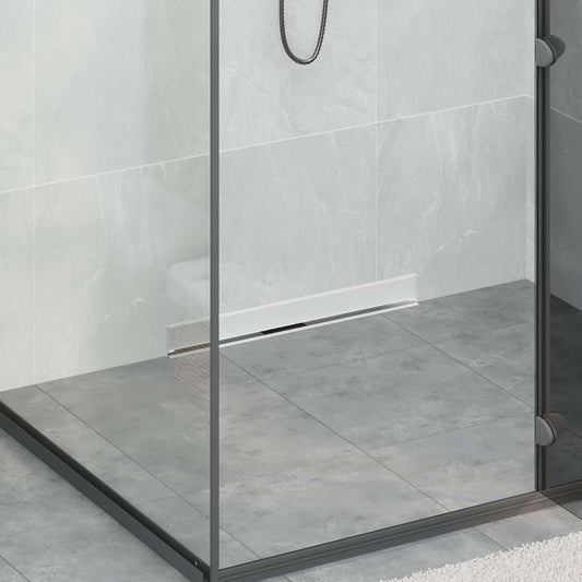 vidaXL Wall Mounted Shower drain installed in a modern tiled shower cubicle