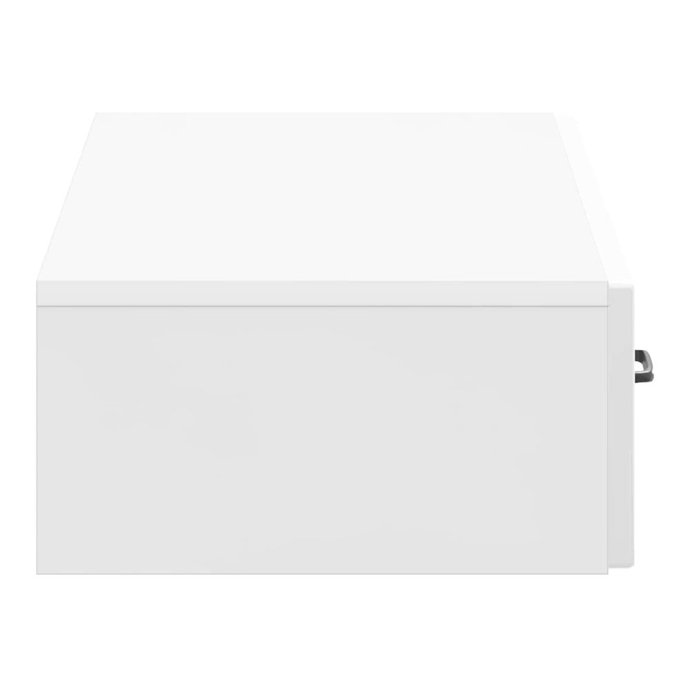 Side view of the wall-mounted side table showing its depth