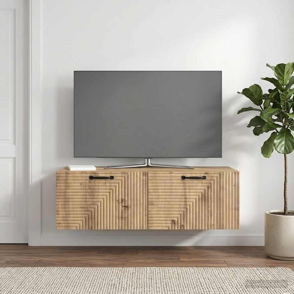 Wall-Mounted TV Cabinet 98 x 41 x 30 cm Drop 41 cm Width 98 cm Artisan oak
