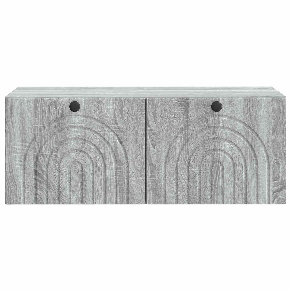 Close-up of the grey Sonoma wall-mounted TV cabinet doors