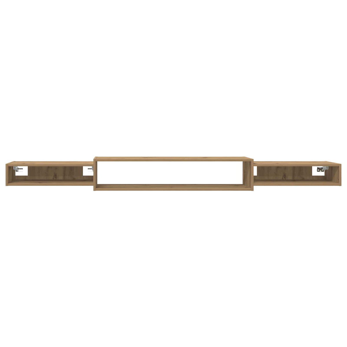 wall-mounted TV cabinet in artisan oak shown from the front