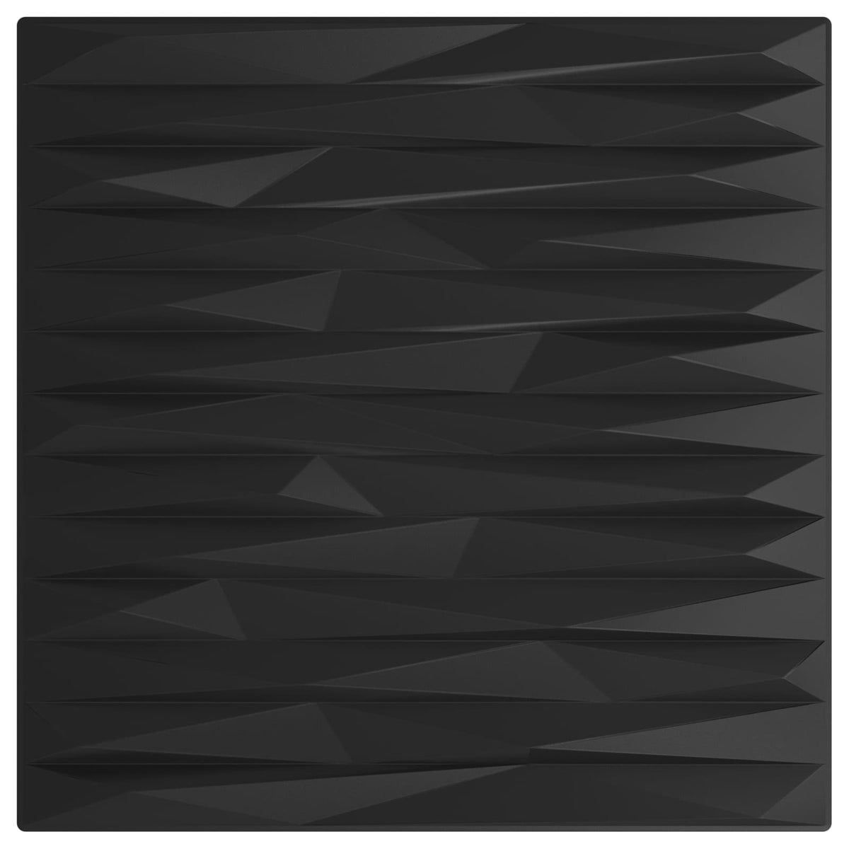 Close-up of the textured surface of a black stone effect wall panel