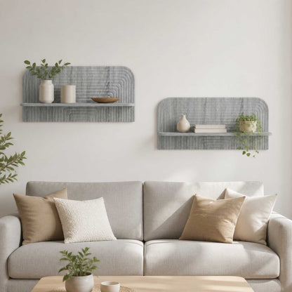 Wall Shelf 2 pcs Grey Sonoma