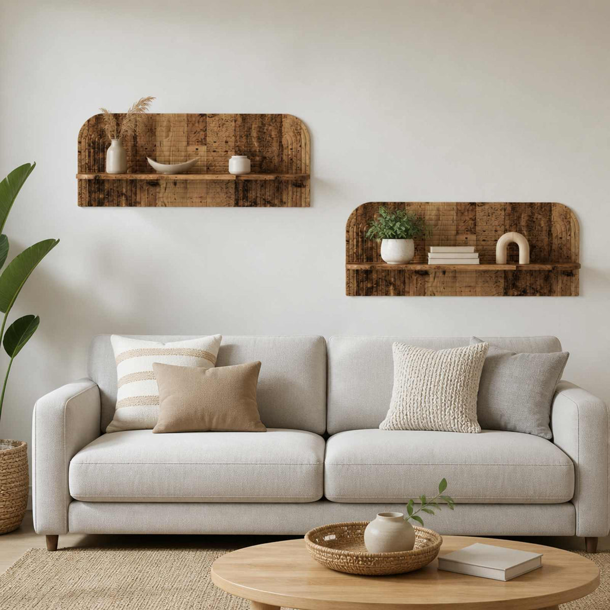 Wall Shelf 2 pcs Old Wood Engineered Wood