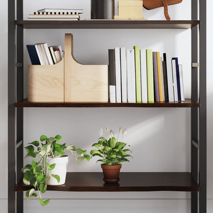 Wall Shelf Treated Solid Wood Oak Dark brown Height 2 cm Width 80 cm 40 cm