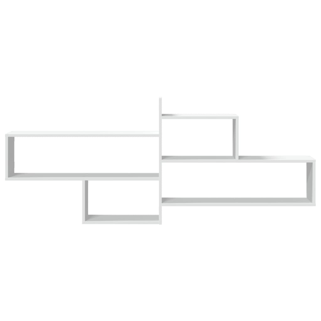 the white wall shelf unit empty