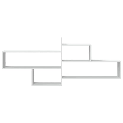 the white wall shelf unit empty