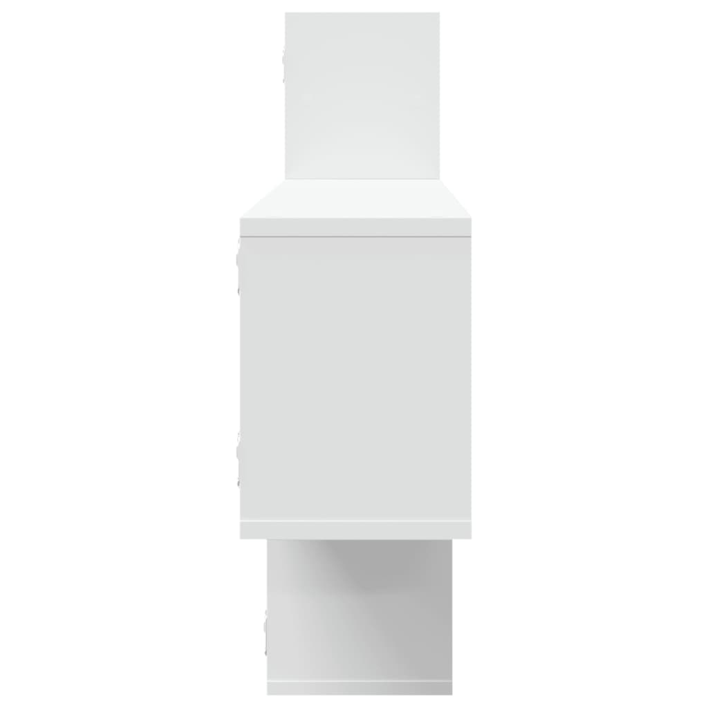 the white wall shelf unit from the side