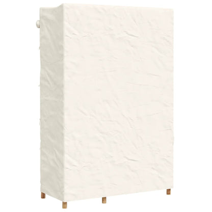 The bamboo wardrobe with its cover closed, showing the back