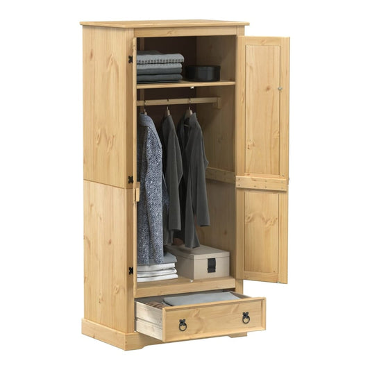 Wardrobe "Corona" Solid Wood Pine in Honey Wax