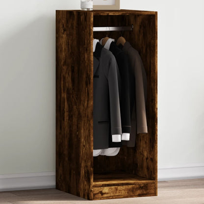 vidaXL Wardrobe Smoked Oak Engineered Wood with hanging rail and space for clothes