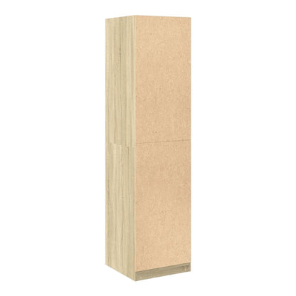 The side of the wardrobe showing its construction