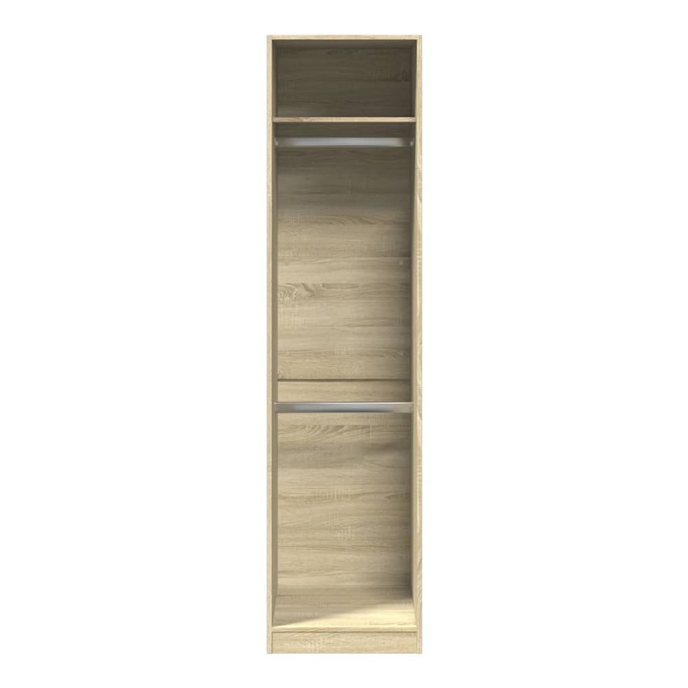 The tall narrow wardrobe with a hanging rail and shelf