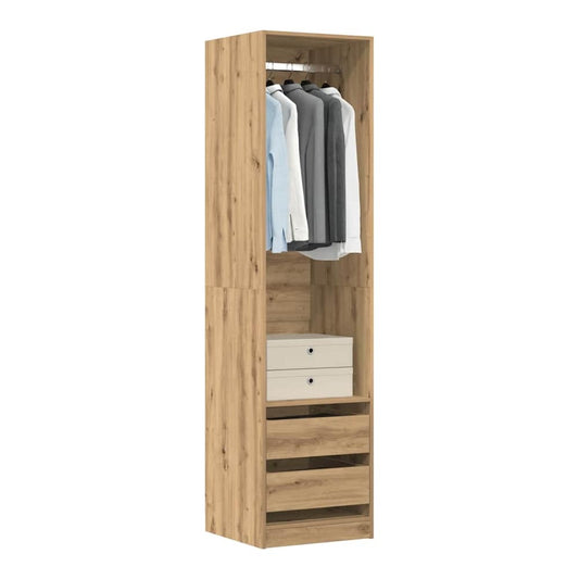 Wardrobe with Drawers Engineered Wood 2 Drawers in Artisan Oak