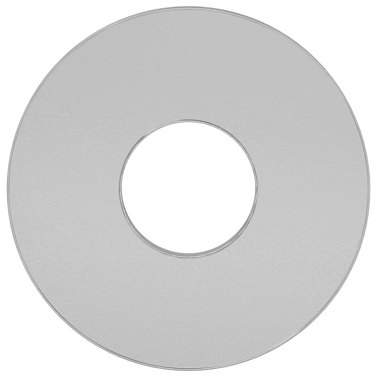 A single silver iron washer shown from the front