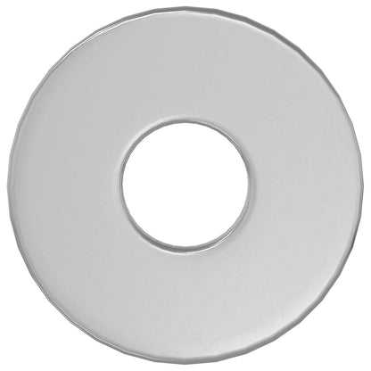 A single silver iron washer shown from the front