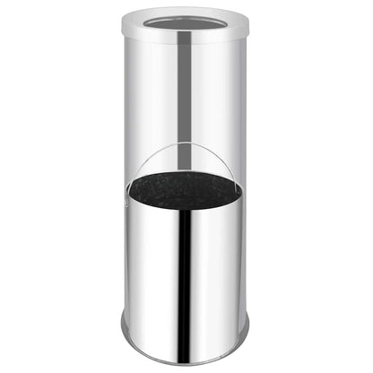 The waste bin with a transparent upper section showing the inner bucket inside
