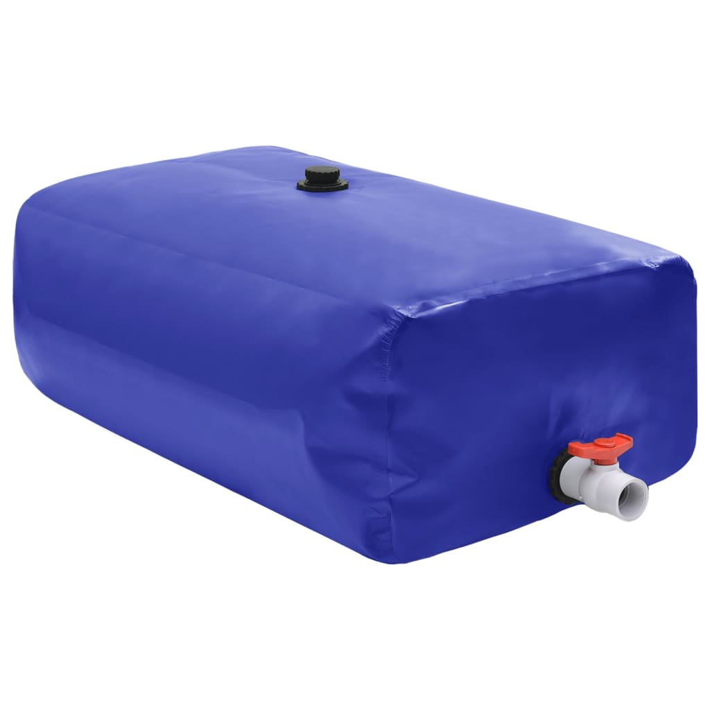 Water Tank with Tap Foldable PVC Blue
