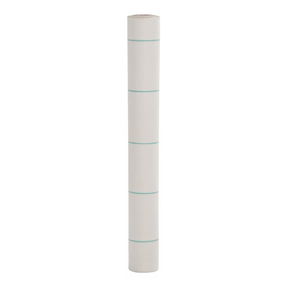 vidaXL Weed Membrane White PP, a roll of white landscape fabric with green lines