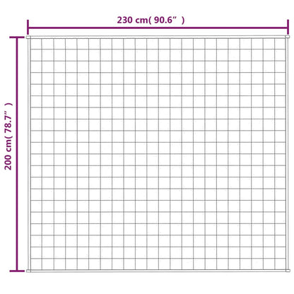 Grid diagram showing the dimensions of a weighted blanket