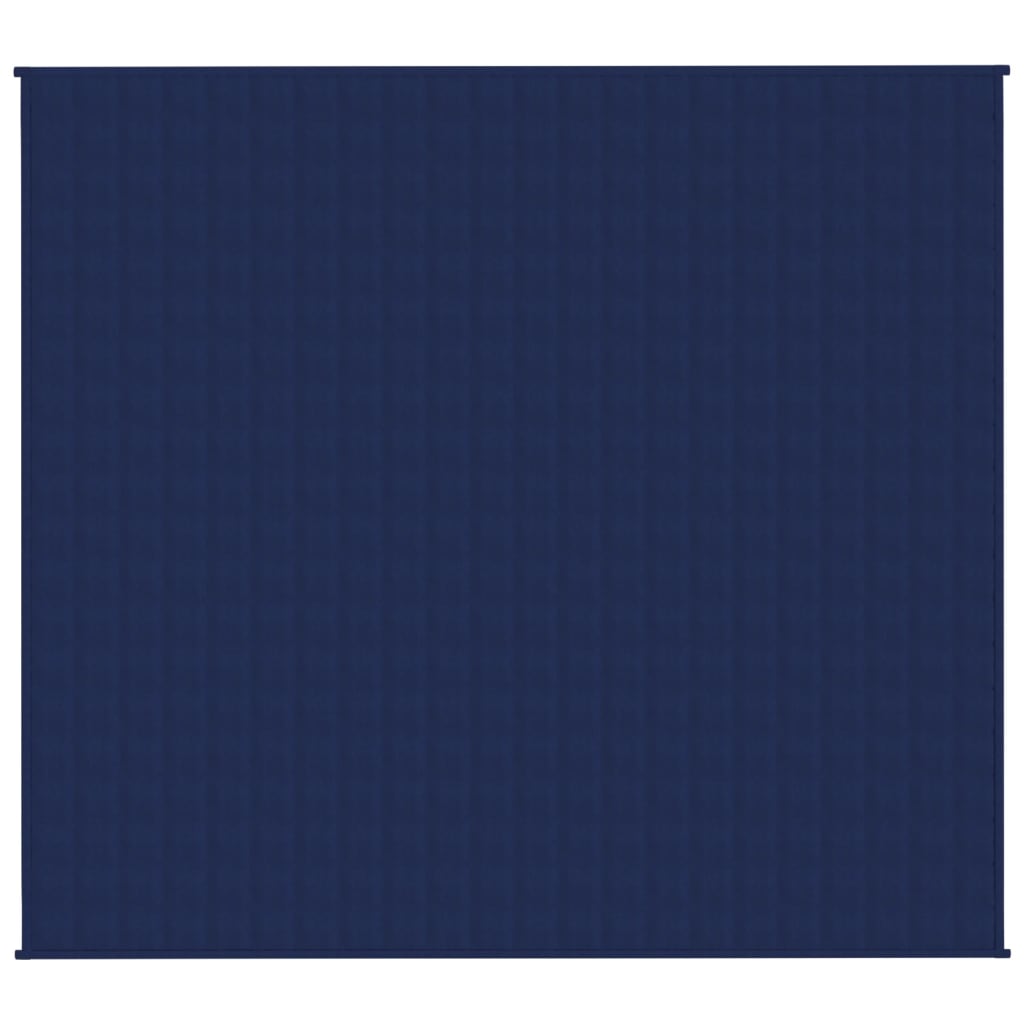 A flat, unfolded view of the blue weighted blanket