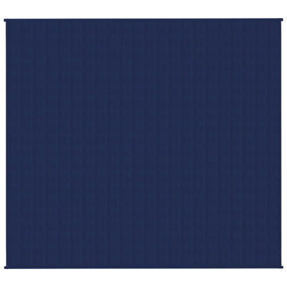 A flat, unfolded view of the blue weighted blanket