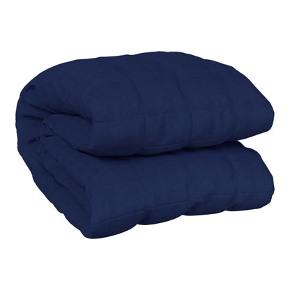 the folded blue weighted blanket