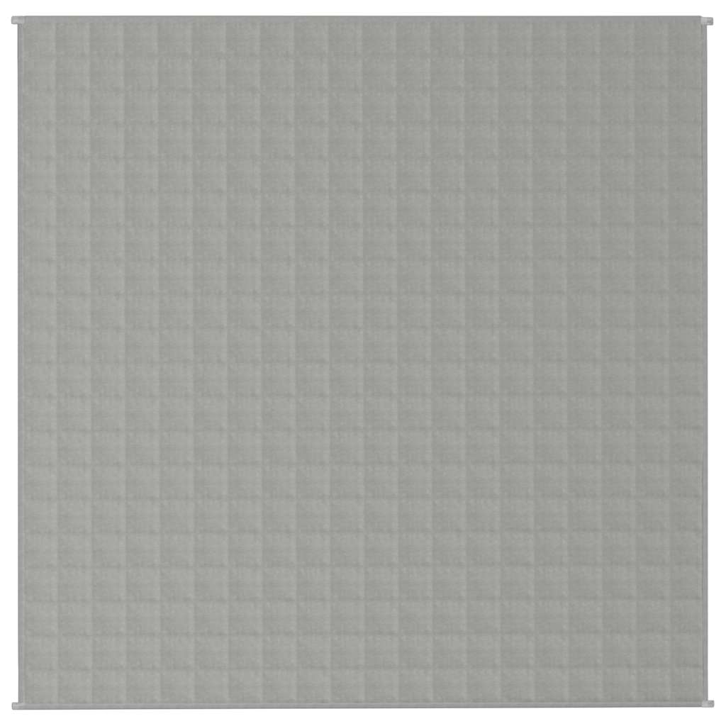 Flat lay of the grey weighted blanket showing its full size and square quilting
