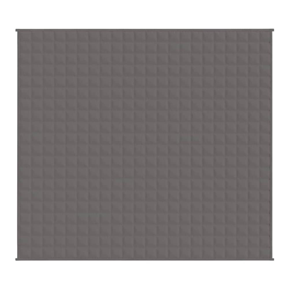 Flat grey weighted blanket showing quilted pattern