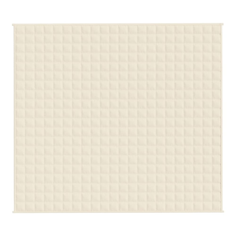 The weighted blanket laid flat showing the square stitched pattern