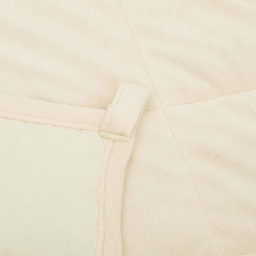 A close-up of the seam and corner of the weighted blanket