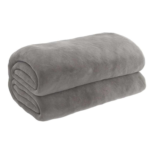 folded grey weighted blanket with cover