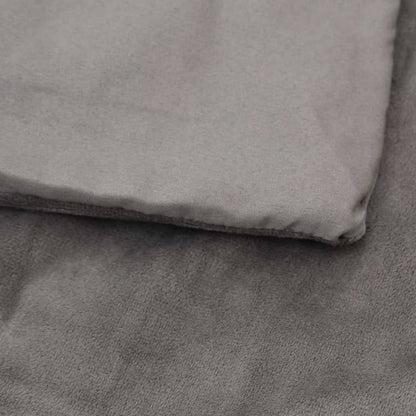 The edge of the weighted blanket showing the cover and inner layer