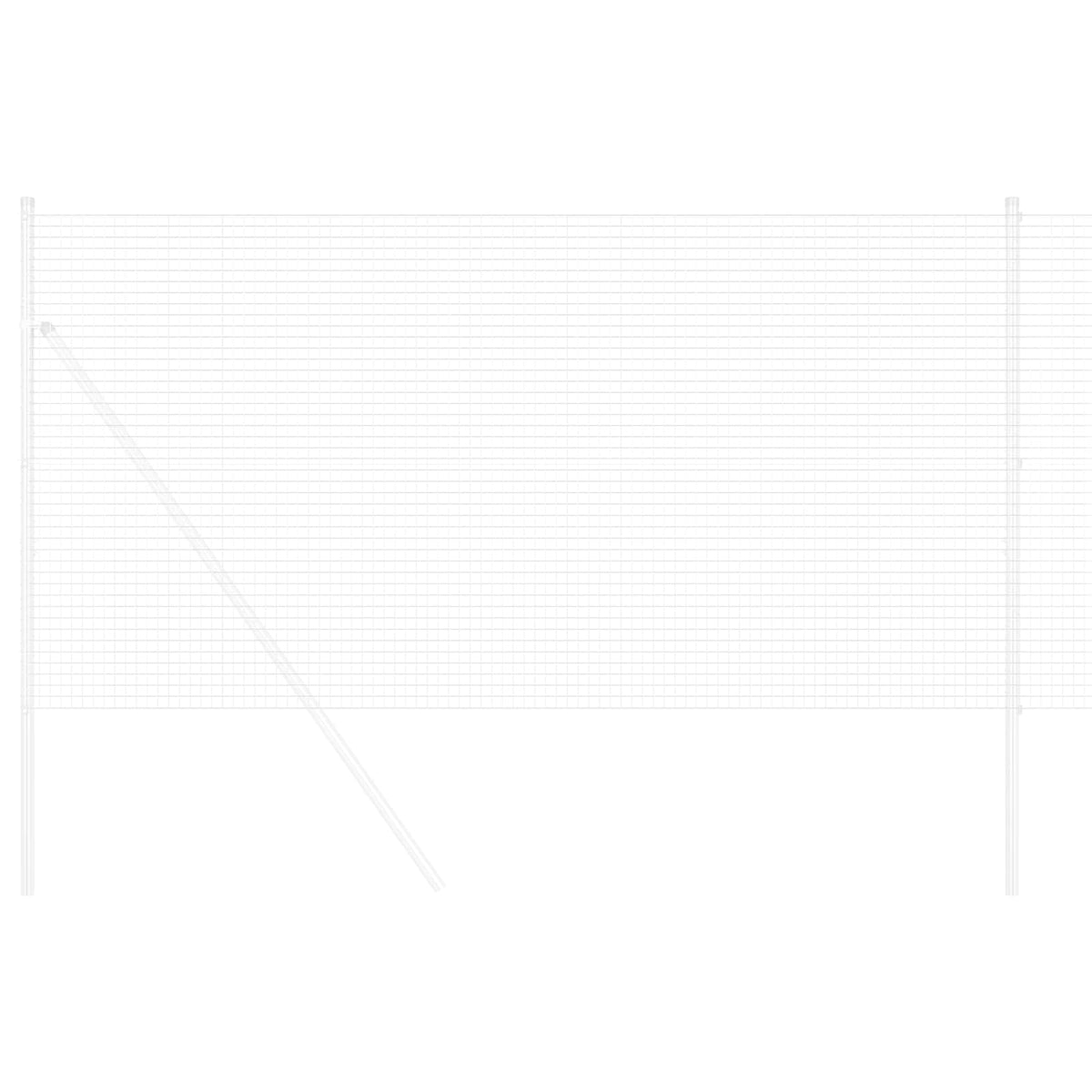 The wire fence displayed as a simple line drawing showing the structure and support posts