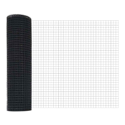 the fence panels featuring the wire mesh partially unrolled to show the grid pattern