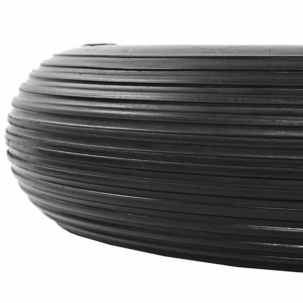 Close up of the ribbed tread on a solid PU wheelbarrow wheel