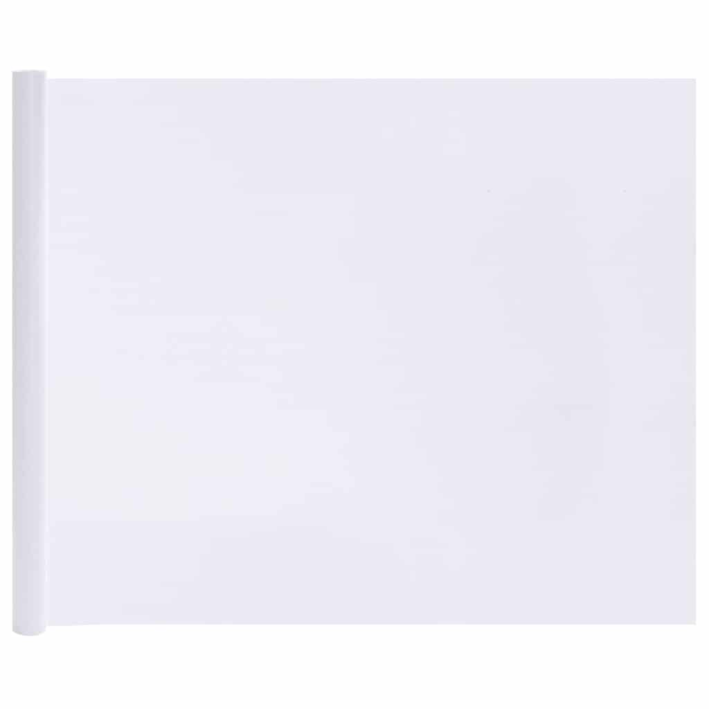 A roll of frosted grey PVC window film showing the plain white backing paper