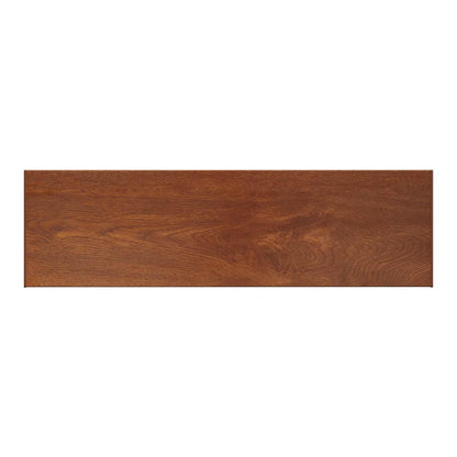 Close-up of the brown wood grain texture on the window sill