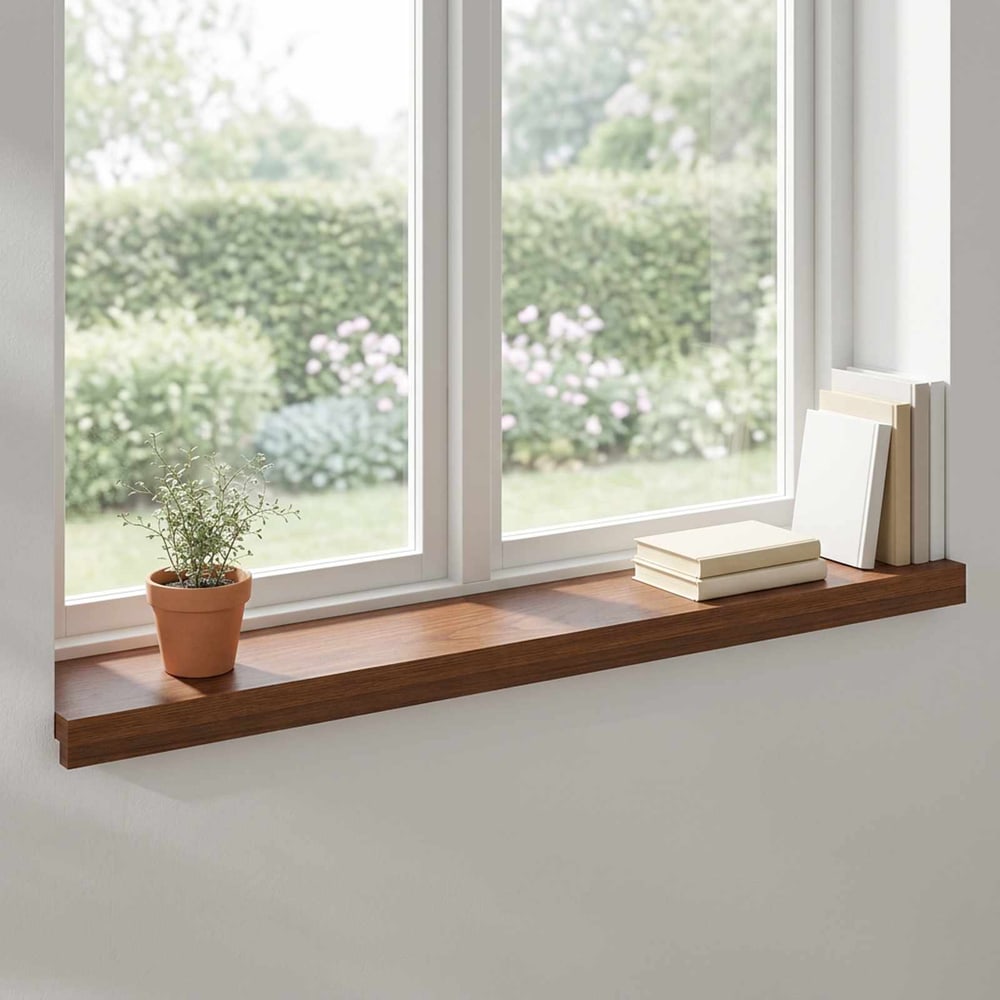 Window Sills 2 pcs Solid Oak Wood Depth 20 cm Dark brown 100 cm