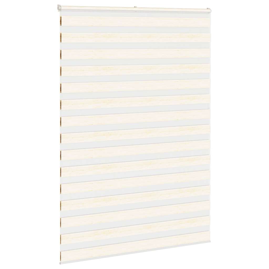 The window blind viewed from a slight angle showing the layered fabric