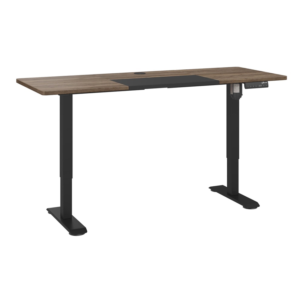 Vinsetto 72-116cm Adjustable Electric Standing Desk with black legs and a wooden top