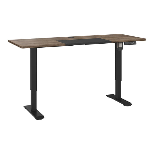 Vinsetto 72-116cm Adjustable Electric Standing Desk with black legs and a wooden top