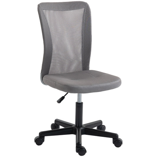 Vinsetto Computer Desk Chair, a grey mesh office chair with a black base and wheels