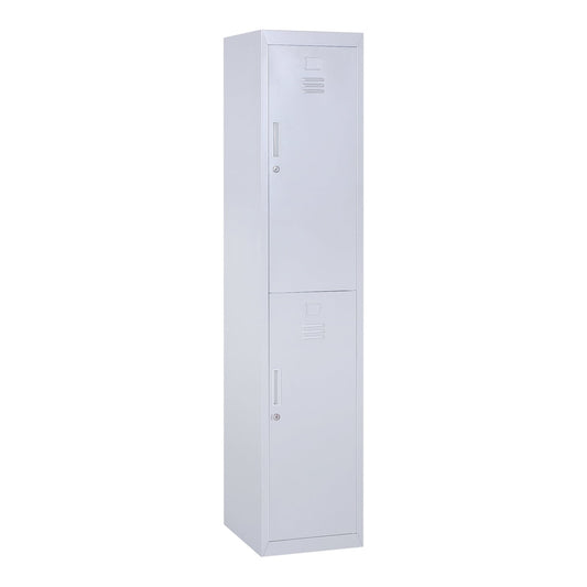 Vinsetto Locker Cabinet, a tall grey storage cabinet with two doors and ventilation slots