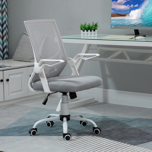 The office chair placed in a modern home study room next to a white desk