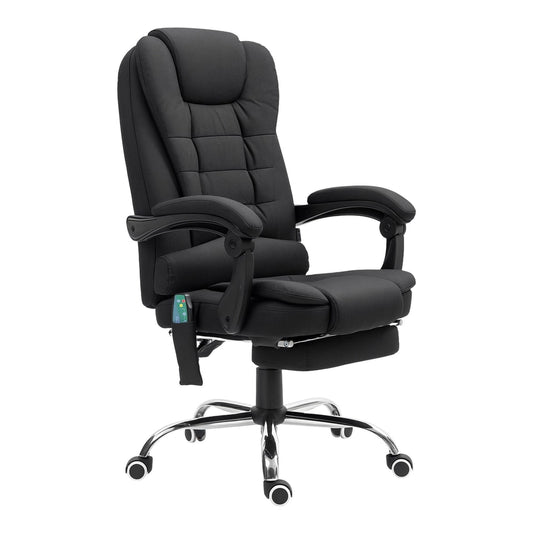 Vinsetto Office Chair with footrest and massage controls, full black