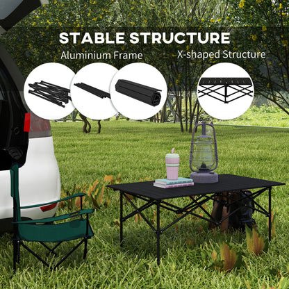 Outsunny Two-Seater Portable Aluminium Table in Black