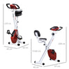 HOMCOM Folding Exercise Bike, Fitness Bicycle Indoor Trainer, Quiet 8-Level Magnetic Resistance, with LCD Monitor, Pulse Sensor and Wheels for Sport Maison and Cardio Training, Red