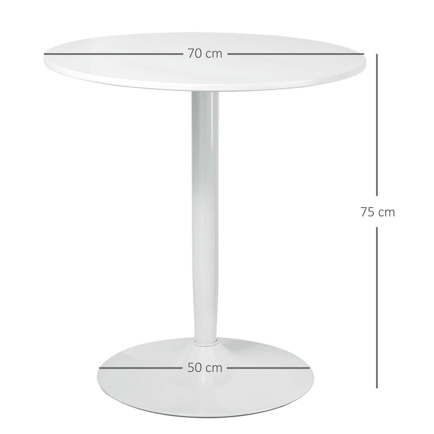 HOMCOM 75H x a70cm Two-Person Minimalistic Dining Table - White