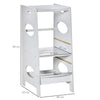 HOMCOM Kids Step Stool Toddler Kitchen Stool Tower with Adjustable Standing Platform, Grey